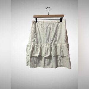 J. Crew Cream Tiered A-Line Skirt